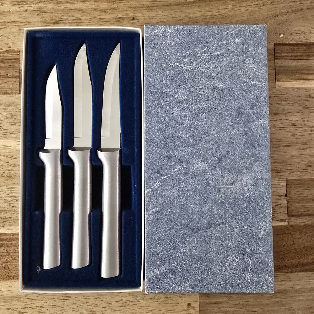 Rada Cutlery S01 3pc Paring Knife Silver H Box Set Kitchen USA Vintage Not Used